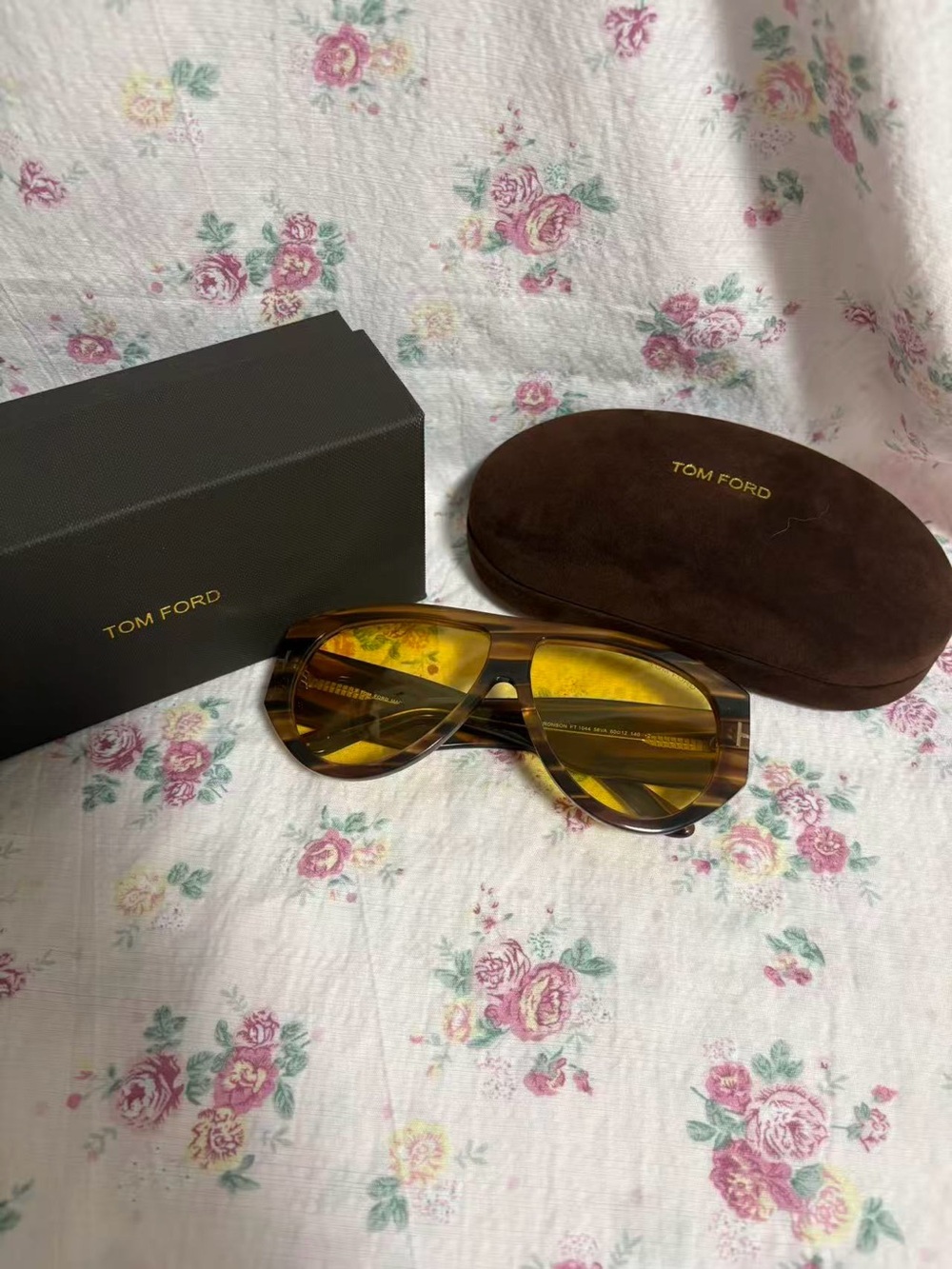 Tom Ford Tortoiseshell Frame with Yellow Lenses Sunglasses